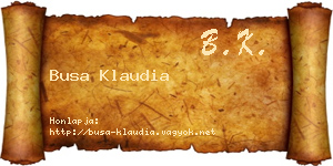 Busa Klaudia névjegykártya