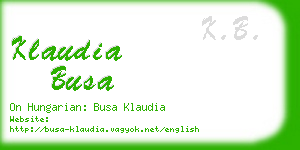 klaudia busa business card